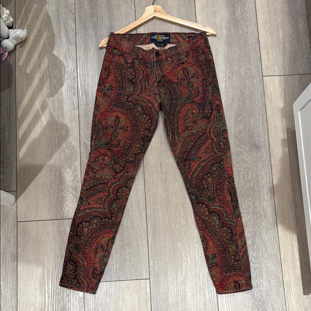 Lucky Brand Paisley Patterned Pants 28